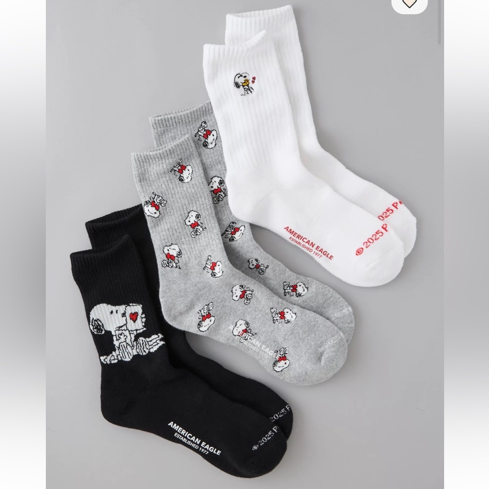 American Eagle Snoopy Crew Socks 3-Pack